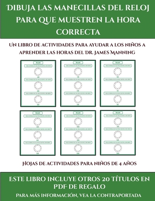 Hojas de actividades para ninos de 4 anos (Dibuja las manecillas del reloj para que muestren la hora correcta)