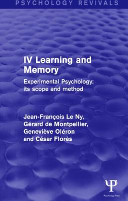 Experimental Psychology Its Scope and Method: Volume IV (Psychology Revivals)