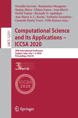 Computational Science and Its Applications - ICCSA 2020