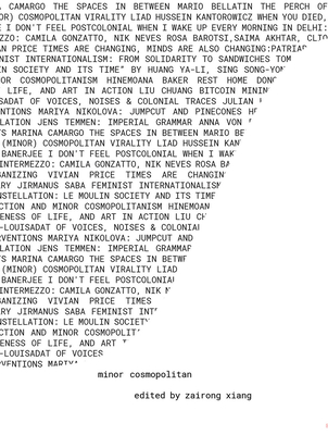 minor cosmopolitan - Thinking art, politics, and the universe together otherwise