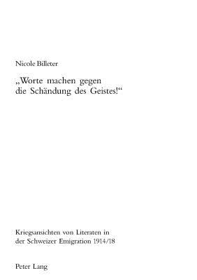 «Worte machen gegen die Schaendung des Geistes!»