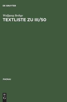 Textliste zu III/50