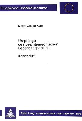 Urspruenge des beamtenrechtlichen Lebenszeitprinzips