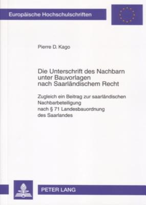 Die Unterschrift Des Nachbarn Unter Bauvorlagen Nach Saarlaendischem Recht