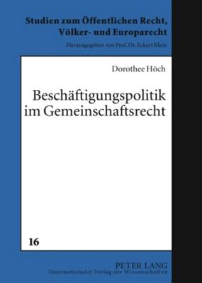 Beschaeftigungspolitik Im Gemeinschaftsrecht