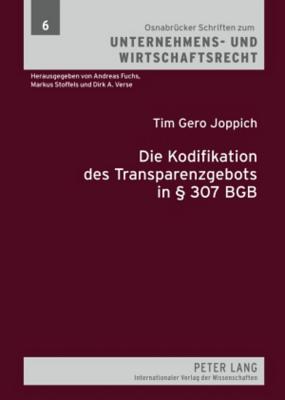 Die Kodifikation des Transparenzgebots in  307 BGB