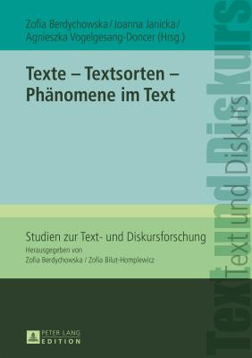 Texte - Textsorten - Phaenomene Im Text