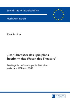«Der Charakter des Spielplans bestimmt das Wesen des Theaters»