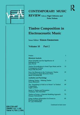 Timbre Composition in Electroacoustic Music