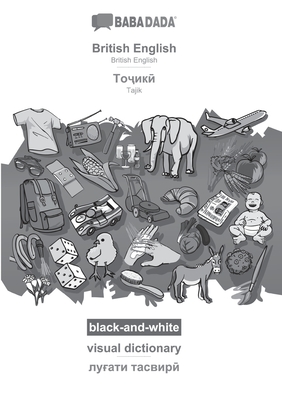 British English - Tajik (in cyrillic script), visual dictionary, BW