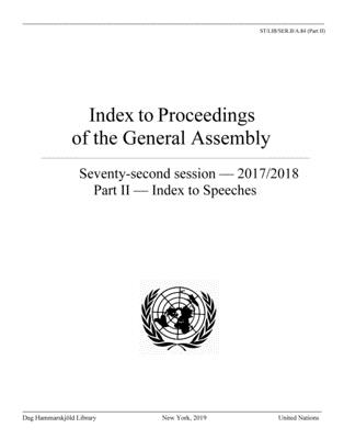 Index to proceedings of the General Assembly