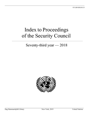 Index to proceedings of the Security Council