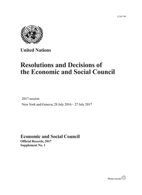 Resolutions and decisions of the Economic and Social Council