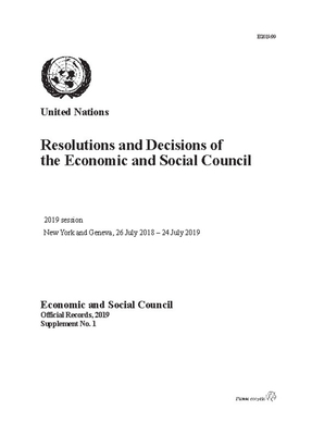 Resolutions and decisions of the Economic and Social Council