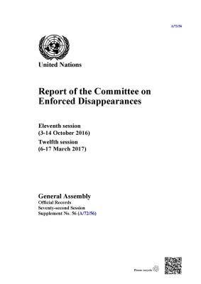 Report of the Committee on the Enforced Disappearances