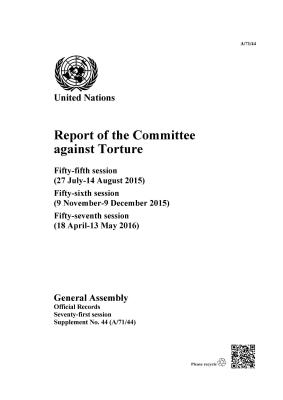 Report of the Committee against Torture