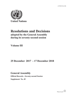 Resolutions and decisions adopted by the General Assembly during its seventy-second session