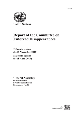 Report of the Committee on the Enforced Disappearances