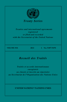 Treaty Series 2936 (English/French Edition)